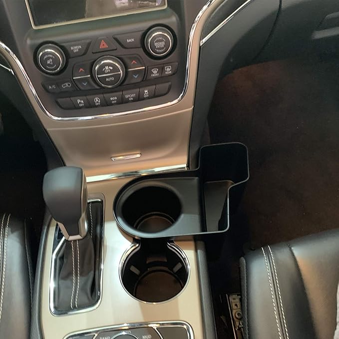 CheroCar Cup Holder Storage Box Gear Shift Insert Organizer Tray Pockets for Jeep Grand Cherokee 2011-2020, Interior Accessories, Black