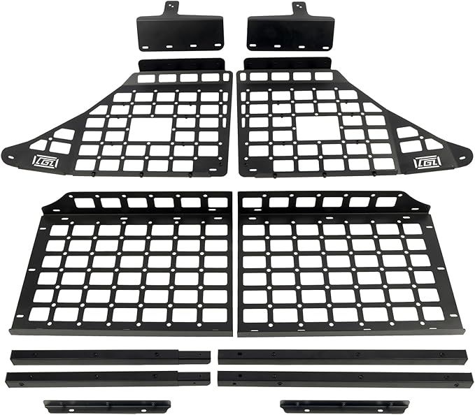 L2R Molle Panel for Toyota 4Runner 2010-2024 Trunk Shelf Cargo Upper Roof Panel Modular Storage Panel Debris Racks Storage Carrier Trunk Organizer Kit Aluminum Alloy 1 Set
