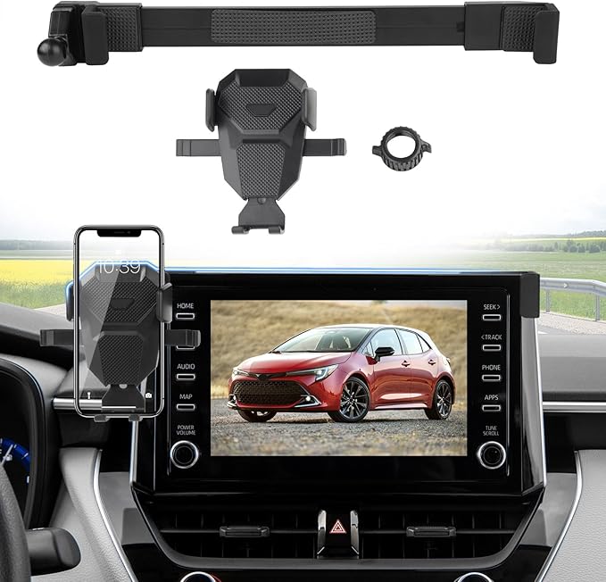Car Phone Holder for Toyota Corolla 2019-2025/Corolla Cross 2022-2025 Accessories,Adjustable GPS Corolla Phone Mount ONLY for 8-inch Screen,Hands-Free Ultra Stable Phone Stand for All Phones