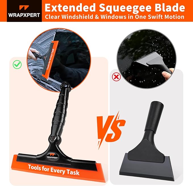 WRAPXPERT Window Tint Squeegee 8.3-Inch Silicone Squeegee for Car Windows, Window Tint Tool Kit for Windshield, Side Mirror, Shower Glass, and House Windows/Door Cleaning