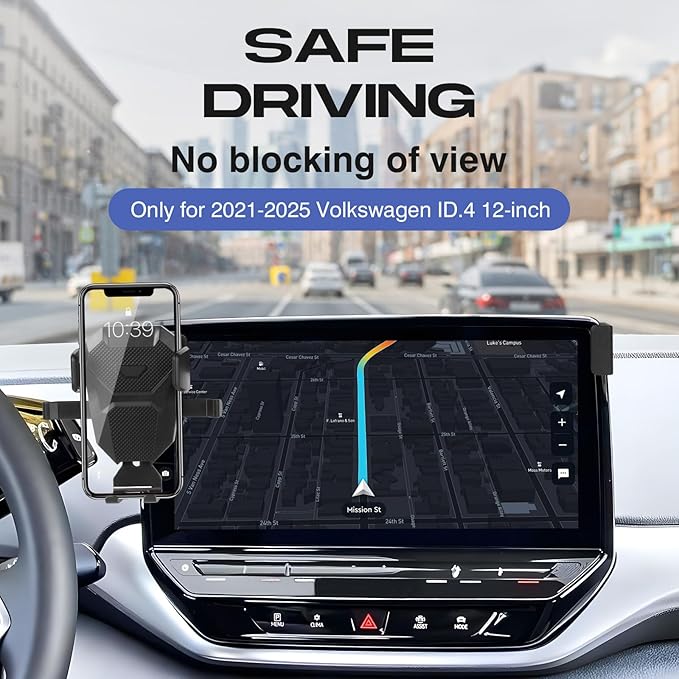Car Phone Holder for Volkswagen ID.4 2020-2025 Accessories,Adjustable GPS ID.4 Cell Phone Mount for 12-inch Screen,Hands-Free Ultra Stable Air Ven Phone Stand Anti-Shake