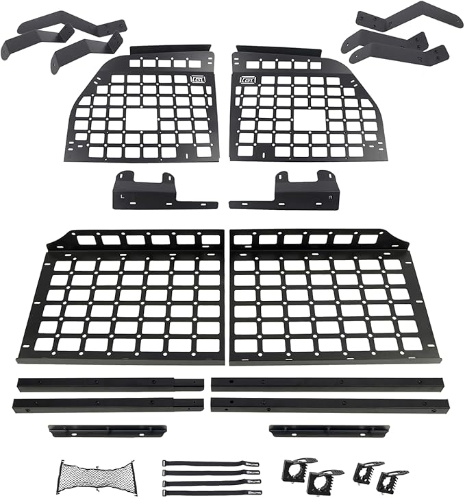 HIGH FLYING for Toyota Sequoia 2008-2022 Car Accessories Modular Storage Molle Panels System Trunk Shelf Luggage Storage Carrier Trunk Organizer Aluminum Alloy (Side Panels+Shelf)