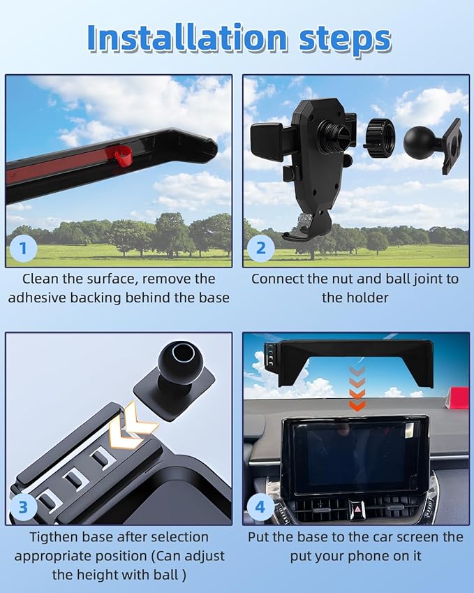 PZK Car Phone Holder for 2023-2025 2026 Honda Accord Hybrid Sport /-L/EX-L/Touring/Prime (Only for 12.3-inch Screen) Auto Lock Car Phone Mount with Stroage Box Not Affect Vent (Not Fit for LX/EX/SE)