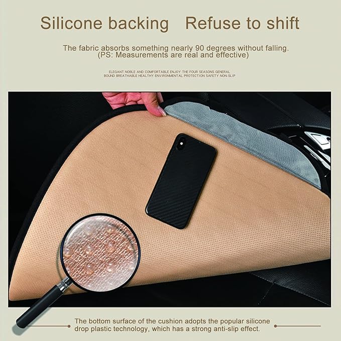 1 PC Car Seat Cover Auto Cushion Vehicle Front Seat Chair Cover Protective Mat pad for Baby, SUV, Skin-Friendly Golden Embroidery Thread (Black-Front)