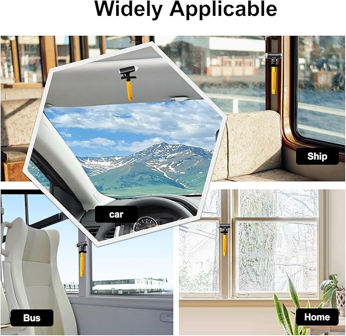 Premium Car Glass Breaker with Seat Belt Cutter - Automotive Safety Hammer - Emergecy Escape Tool, Car Autoaccessory Metal Window Hammer (Yellow 2 Pack)