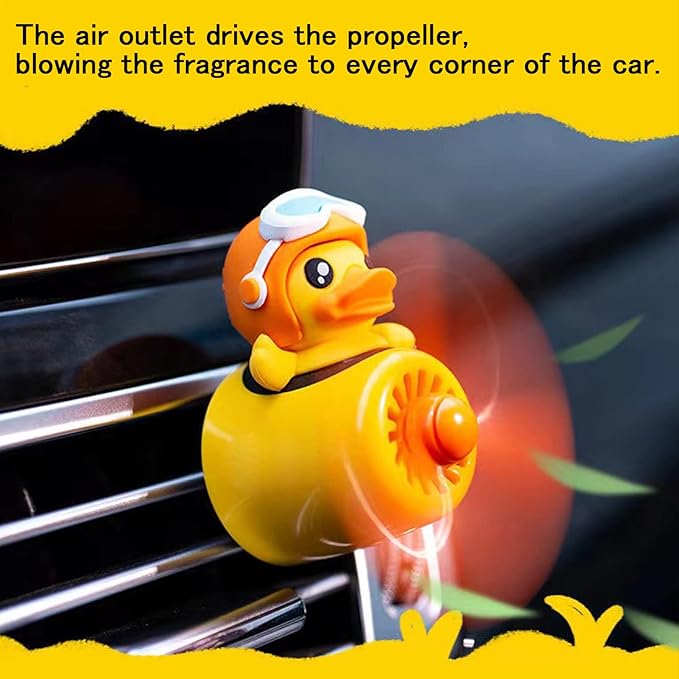 2 Pieces Car Air Fresheners, Cute Bear Pilot Car Diffuser, Propeller Air Outlet Vent Fresheners, Suitable for Automotive Interior Decoration (duck+duck)