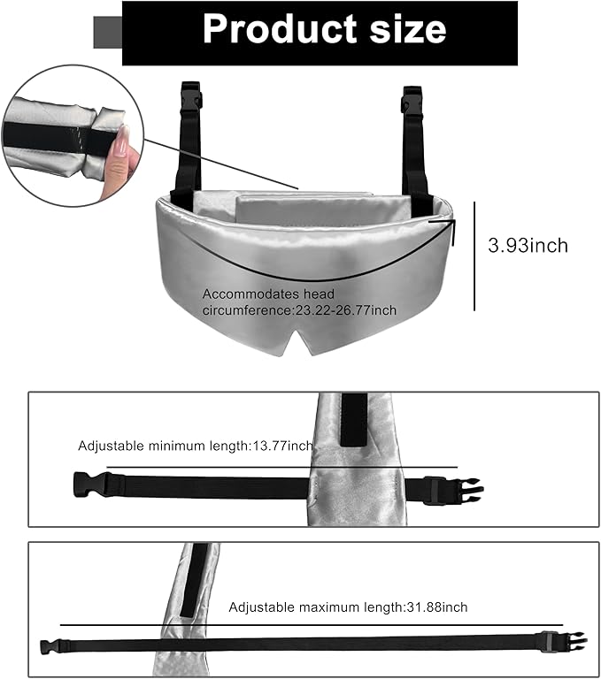 Travel Pillows for Airplanes, Airplane Head Strap with Silk Eye Mask for Sleeping, Long Flights & Car Road Trips 360°Headrest Neck Support, Stops Bobbing, Small & Compact (Gray)