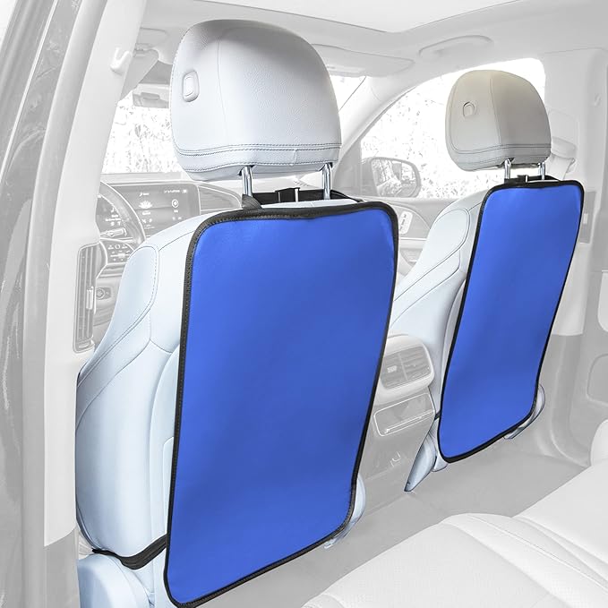 FH Group Faux Leather Auto Seat Back Kick Protectors, Heavy Duty Car Kick Mats for Kids –2-Pack Back Seat Protector for Driver and Passenger Seat, Waterproof Protection, Easy to Clean