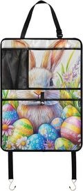 Colorful Bunny Eggs 1 Pack Backseat Car Organizer with Storage Pockets Seat Back Organizers for Kids Kick Mats Backseat Protector Automotive