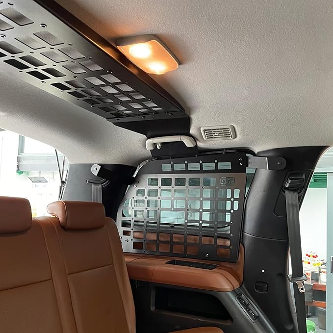 HIGH FLYING for Toyota Sequoia 2008-2022 Car Accessories Modular Storage Molle Panels System Trunk Shelf Luggage Storage Carrier Trunk Organizer Aluminum Alloy (Roof Panel Shelf)