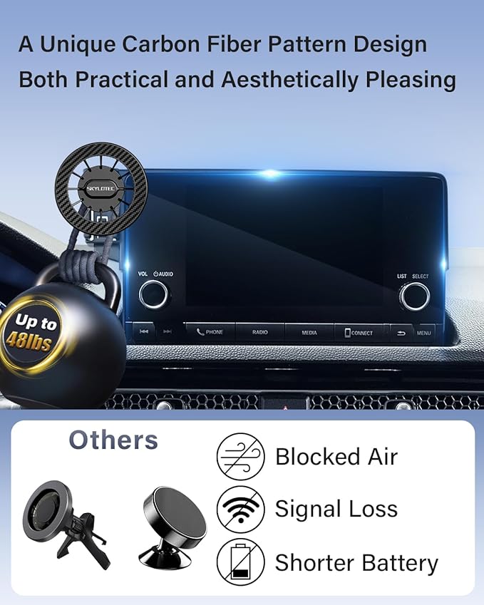 SKYLOTEC Car Phone Mount for BMW X5 2014-2018/X6 2015-2019 Accessories 10.2-Inch Screen Fixed Clip, Automobile Cradles Magnetic Phone Holder Compatible with MagSafe, Strong Magnets Cell Phone Base