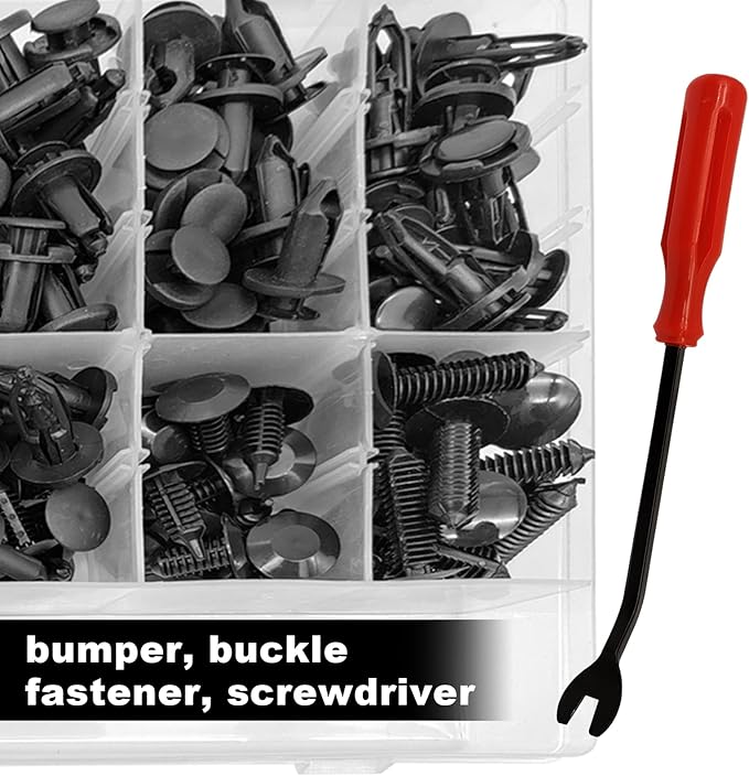 240pcs Car Plastic Push Pin Rivet Fasteners, Car Retainer Clips Plastic Fasteners Kit with Remover Tool, Assortment Universal Retainer Clips Push Type Retainers Set in Case for Car, Most Popular Sizes