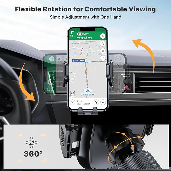 Miracase Phone Holders for Your Car with Metal Hook Clip, Air Vent Cell Phone Stand Car Mount, Hands Free Universal Automobile Cradle Fit for iPhone Android and All Smartphones, Blue