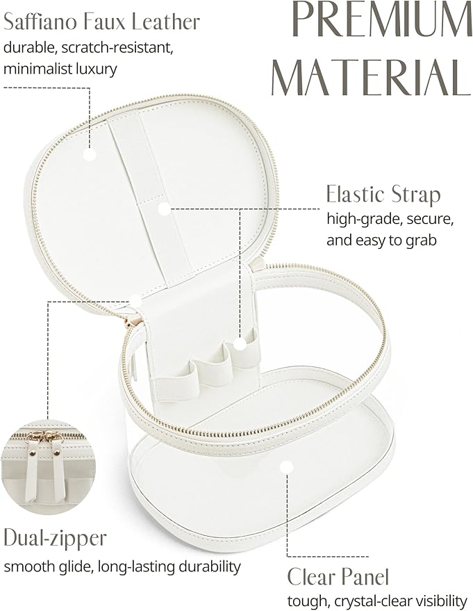 Popvibe Clear Makeup Bag Travel Cosmetic Case Transparent Toiletry Bag with Zipper, Portable Make Up Organizer Traveling Compact Car Bag for Essentials