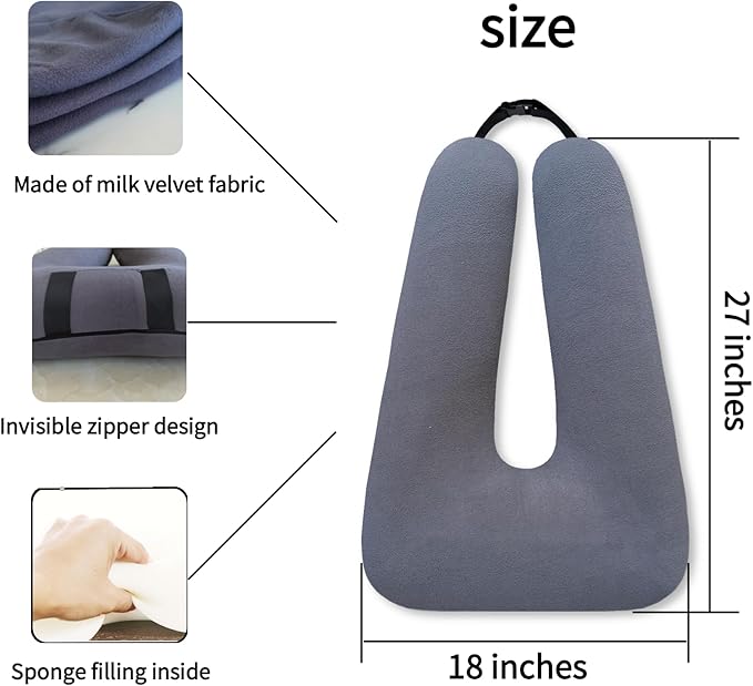 Travel Pillow Car Pillow Kid Car Sleeping The Sleeping Aid for Adults and Kids on Road Trips Sponge Kids Travel Pillow Provides Body and Head Support Gray