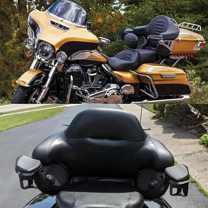 Motorcycle Passenger Armrests Adjustable with Cup Holder for Harley Touring Electra Glides Road Glide Ultra Tri Glide 1997-2013 Motorbike Accessories Parts Chrome