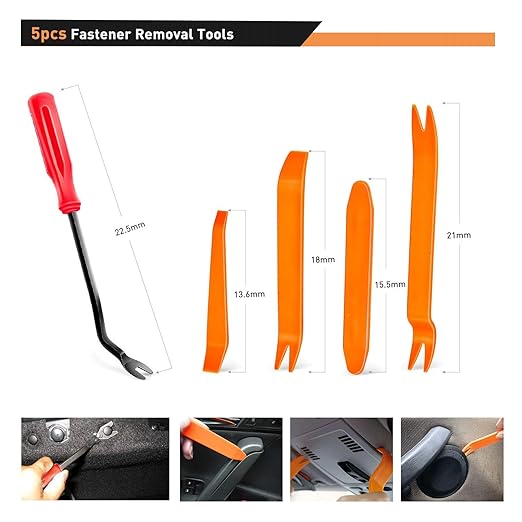 GOOACC 635Pcs Car Push Retainer Clips & Auto Fasteners Assortment -16 Most Popular Sizes Nylon Bumper Fender Rivets with 10 Cable Ties and Fasteners Remover for Toyota GM Ford Honda Acura Chrysler