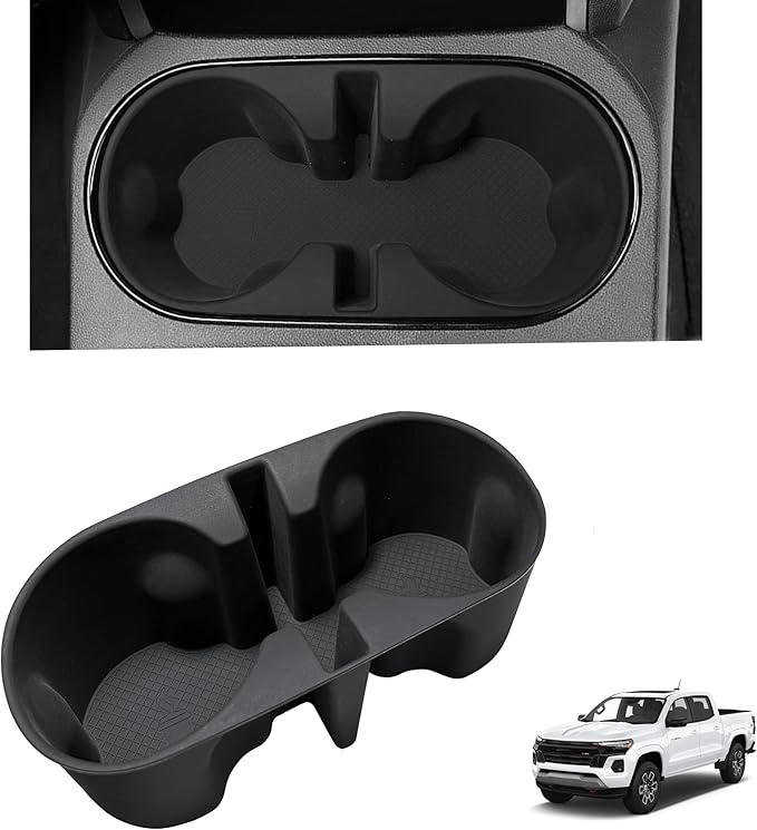 Cup Holder for 2023 2024 2025 2026 Chevrolet Colorado GMC Canyon Accessories Front Center Console Cup Holder Inset Silicone Drink Holder Organizer Protector Mats Pad Interior for Chevy Colorado