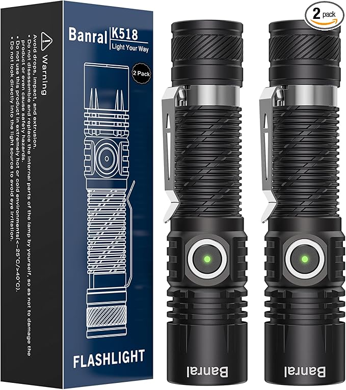 Rechargeable Tactical Flashlights, High Lumens Small Mini USB-C LED Flashlight, Compact EDC Flash Light, 4 Modes&Memory Function, Waterproof Pocket Lights for Home,Camping,Emergency,Christmas Gifts