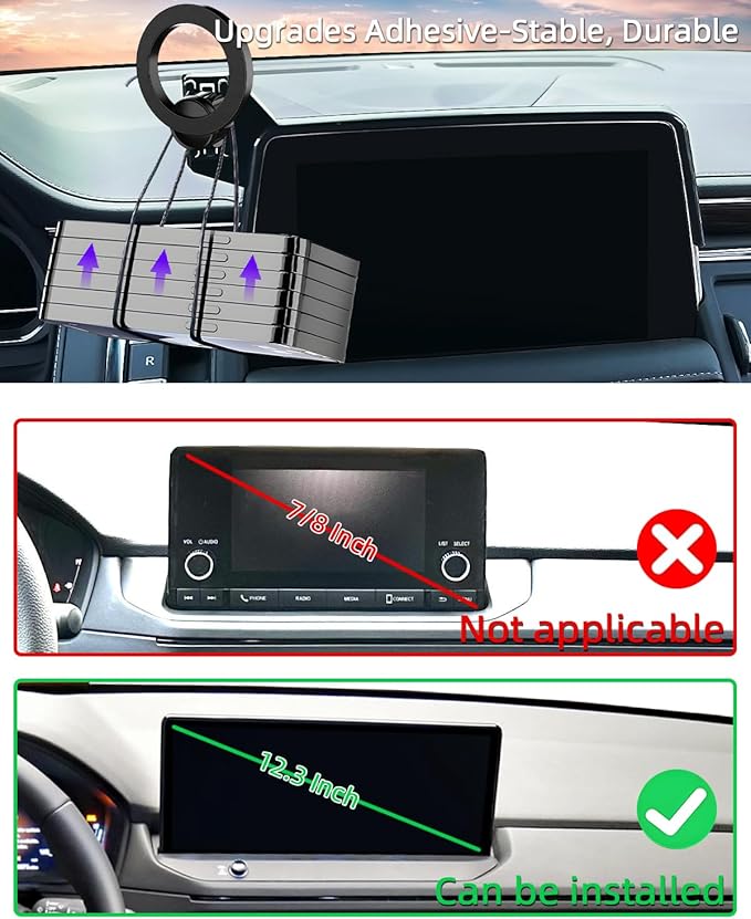 PZK Car Phone Mount for 2023-2025 2026 Honda Accord Hybrid Sport /-L/EX-L/Touring/Prime (Ony fit for 12.3-Inch Screen) Compatible with MagSafe Car Phone Holder with Stroage Box (Not Fit for LX/EX/SE)