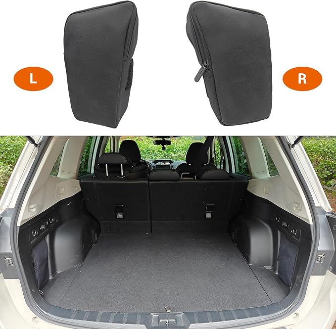 Trunk Upgrade, Trunk Organizer Pocket Bag, Trunk Cubby Storage bag, Cargo side pocket For Subaru Forester SK 2024 2023 2022 2021 2020 2019,Black, 2 pcs (Driver's side+Passenger's side)