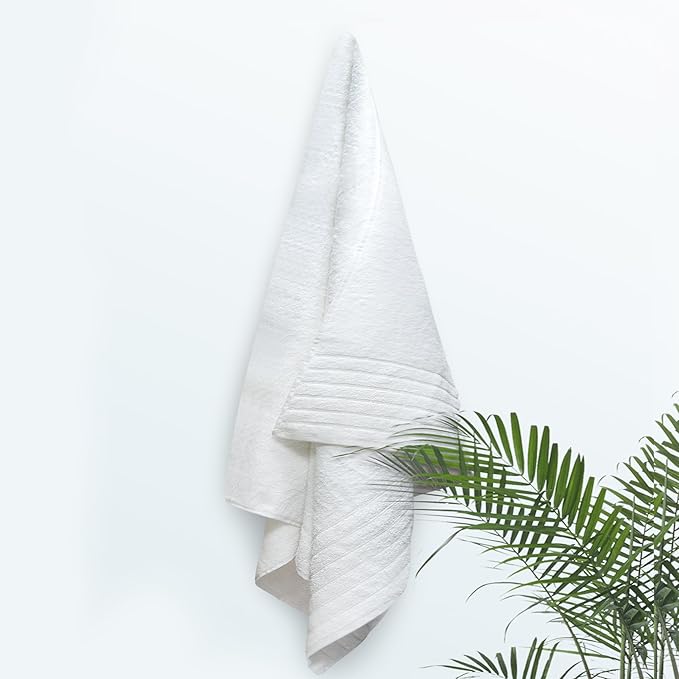 Tens Towels Pack of 1 Jumbo Bath Sheet 40 x 80 Inches, Extra Large & Light Weight, Quicker to Dry, 100% Cotton, Super Soft & Absorbent, Perfect to Wrap Yourself in, White