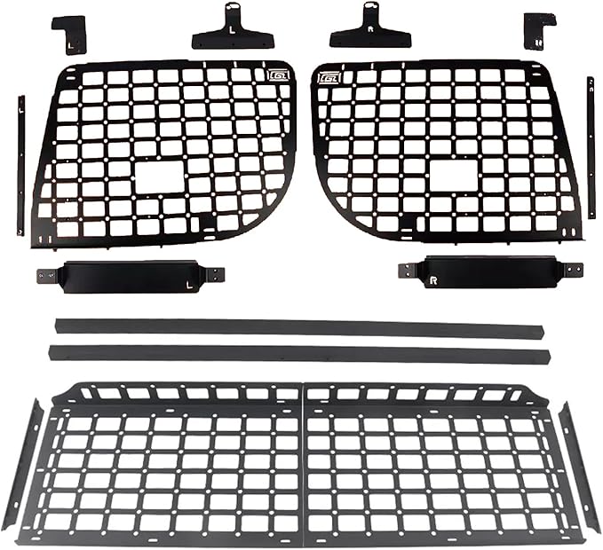 HIGH FLYING for Mercedes-benz G-Class G500 G55 2004-2018 Car Accessories Modular Storage Molle Panels System Trunk Shelf Luggage Storage Carrier Trunk Organizer Aluminum Alloy (Side Panels+Shelf)