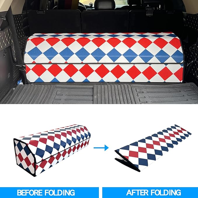 Car Trunk Organizer For Audi S4 2010-2016 - Custom Fit,Large Space Outdoor Trunk Organizer with Leather,Red, white and blue,Adjustable Partition Design,For Audi S4 2010-2016