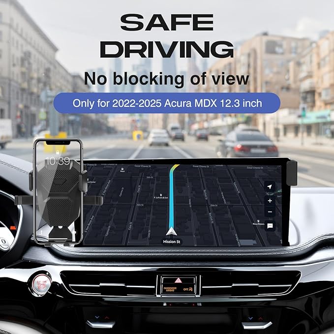 Car Phone Holder for 2022-2025 Acura MDX Accessories,Adjustable GPS Acura MDX Phone Mount for 12.3-inch Screen,Hands-Free Ultra Stable Air Vent Phone Stand