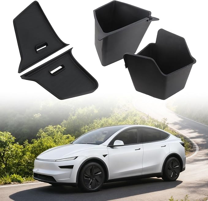 Eonflux 2025 2026 Tesla Model Y Juniper Accessories, Trunk Organizer Side Storage Bins with Lids, Model Y Juniper Rear Trunk Storage Organizer, Car Trunk Organizer for Tesla Model Y Accessories 2026