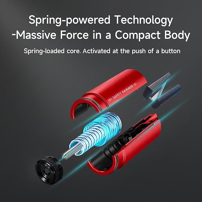 3Pcs Car Window Breaker Seatbelt Cutter, 2-in-1 Car Escape Tool, Window Breaker Glass Tool & Seatbelt Cutter, Essential Car Safety Hammer for Vehicle Emergencies