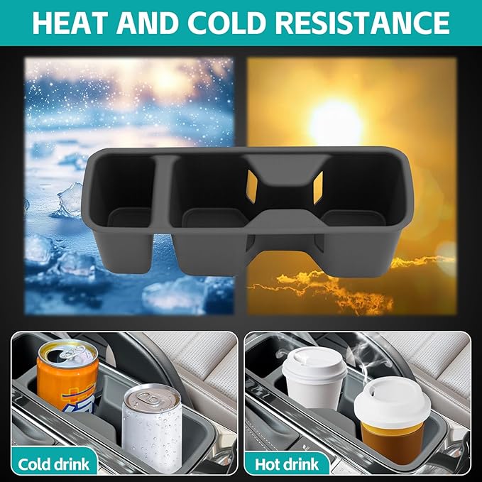 Cup Holder Organizer Compatible with 2020-2025 Kia Telluride LX S EX SX Accessories, Noise-Free Water & Dust Proof Silicone Insert Console Drink Holder for 20-25 Kia Telluride Accessories