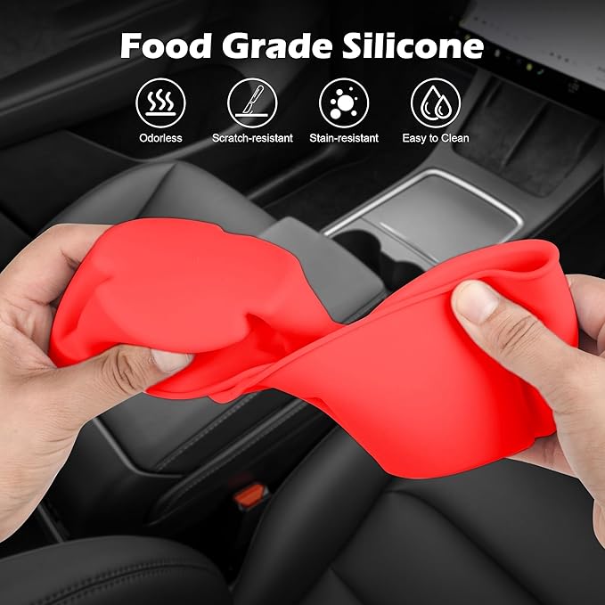 frani Center Console Cup Holder Designed for Tesla Model 3 2021-2023 Model Y 2021-2025,Tesla Interior Center Console Accessories Red