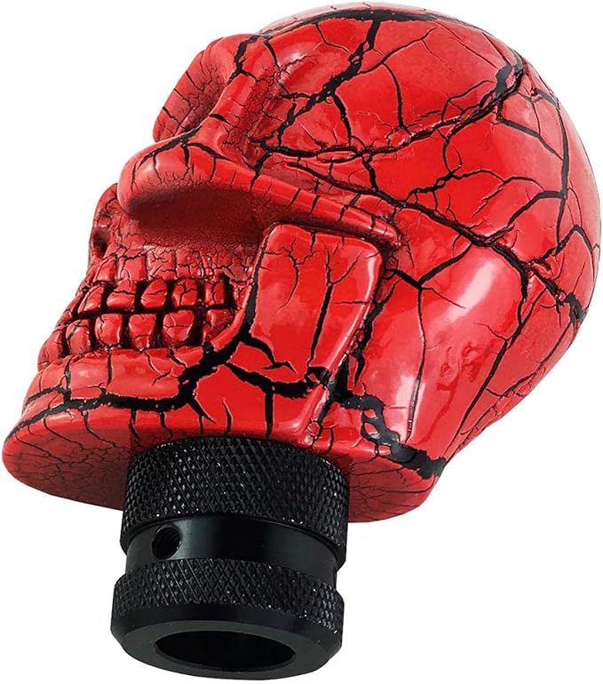 Abfer Shift Knob Automatic Gear Shifter Red Manual Stick Shift Handle Skull Shifter Knobs for Car Vehicles
