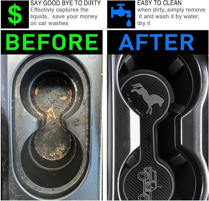 Car Cup Holder Coaster Compatible with Ford Bronco Offroad 2021-2025, Silicone Car Decorative Water Coaser, Bronco Car Accessories (Grey)