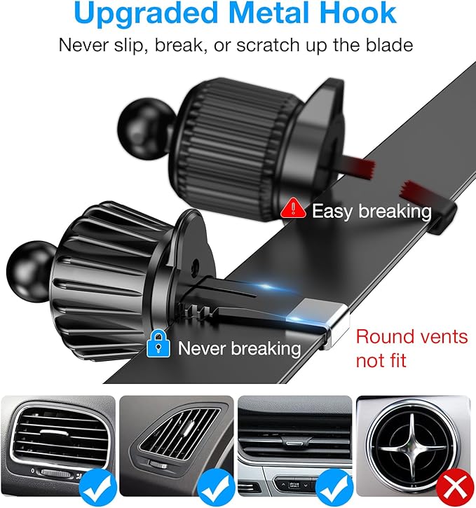 Kaistyle for MagSafe Car Mount Charger【Stronger Magnets】iPhone Magnetic Wireless Car Charger【Dashboard+Vent】 for Magsafe Charger Cell Phone Car Mount for iPhone 17 Pro Max 16 15 14 13 12 MagSafe Cases