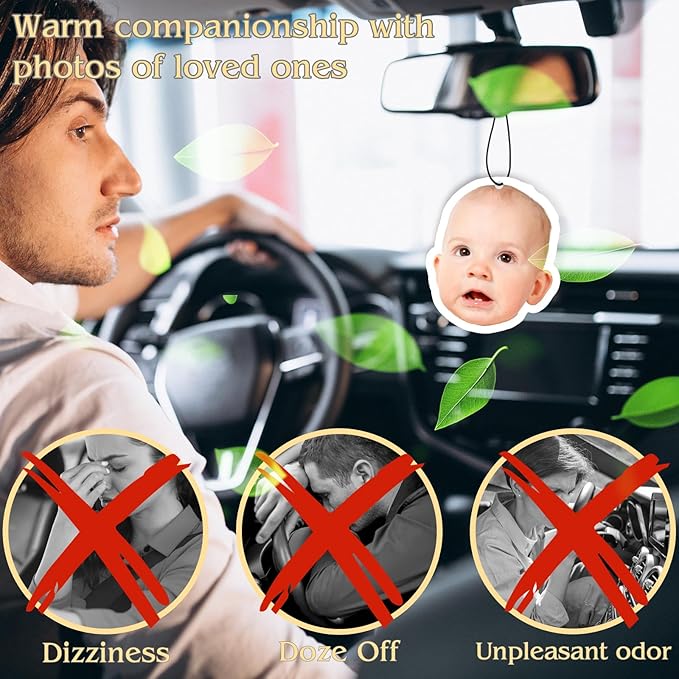 Custom Air Freshener for Car Custom Car Air Fresheners with Pictures, Car Accessories for Men, Boyfriends, Family, Gifts (Irregular)
