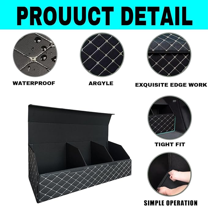 Car Trunk Organizer For BMW X3 - Custom Fit,All-Season Use，Adjustable Partition Design,Large Space Outdoor Trunk Organizer,Leather,For BMW X3 2018-2024