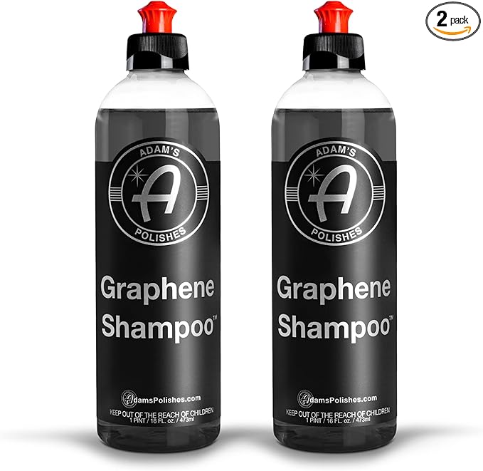 Adam's Polishes Graphene Shampoo - Ceramic Coating Infused Car Wash Soap - Powerful Cleaner & Protection - pH Neutral, High Suds For Foam Cannon, Foam Gun, Or Detailing Bucket (2 Pack)