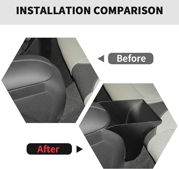 RT-TCZ Rear Storage Box Tray Organizer Center Console Accessories for Ford Mustang 2015-2024