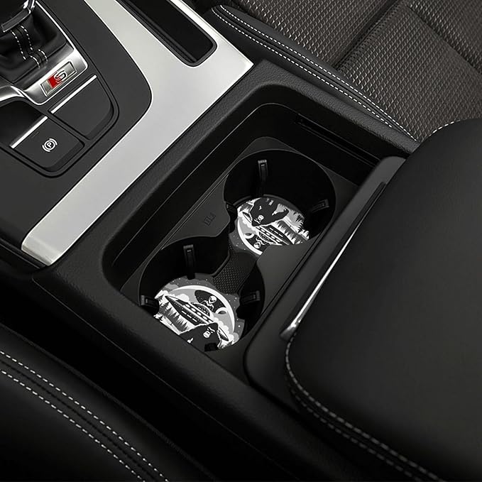 UFO Alien and Bigfoot Car Coasters for Cup Holders Pack of 2 Neoprene Cup Mat Pad Vehicle Interior Accessories for Men Women