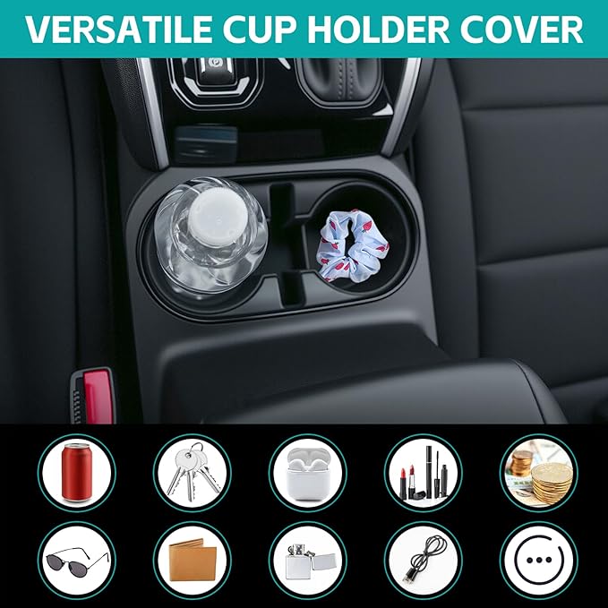 Cup Holder Organizer Compatible with 2023-2025 Chevy Colorado/GMC Canyon Accessories, Noise-Free Water & Dust Proof Insert Console Drink Holder Protector for 23-25 Chevrolet Colorado