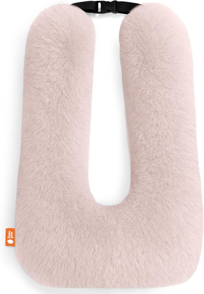 Baby Uma Car Pillow for Kids - Soft 'n Cozy U-Shaped Kids Travel Pillow, Machine Washable Cover & PP Cotton Filling, Car Seat Head Support Toddler, Neck Pillows for Travel (Blush)