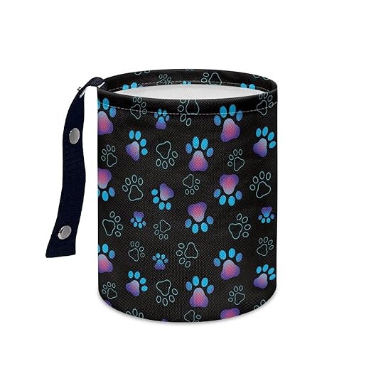 Dog Paw Car Trash Can, Car Trash Bag, Hanging Car Organizer and Storage Bag, Trash Bin Collapsible Universal Fit for Car Accessories, Vehicle, Travelling, Camping Trash Container