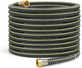 Lightweight Rubber Garden Hose 100 ft, 5/8" Hybrid Rubber Hose with Solid Brass Fitting, Water Hose Pipe for Outdoor, Cleaning & Washing