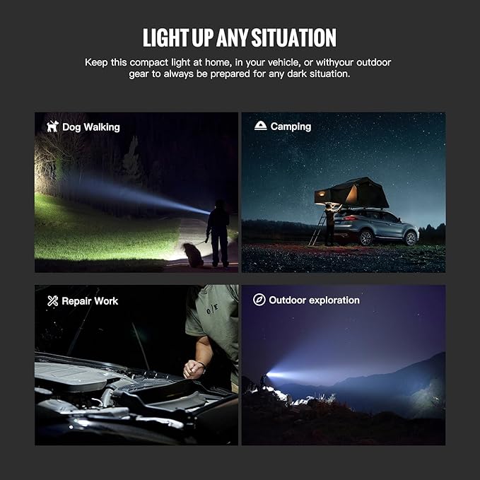 ThruNite TC20 V3 LED Rechargeable Flashlight, 4720 High Lumens Super Bright Powerful Handheld Light, USB-C Charging Tactical Flash Light with Battery, Water Resistant Torch for Camping, and Emergency