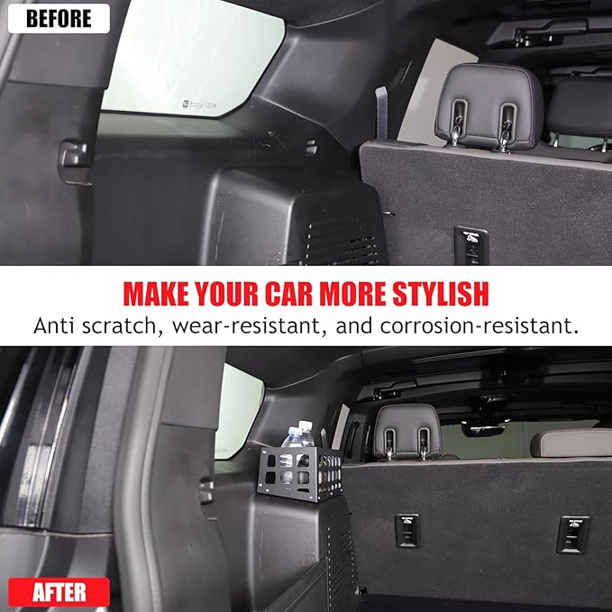 Aluminum Rear Trunk Cargo Organizer Compatible with 2024 2025 2026 Hummer EV Accessories Trunk Storage Management System Rack Modular Storage Box Basket (Left Side-Black)