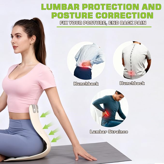 Ergonomic Back and Lumbar Support Pillow for Office Chair, Legless Floor Chairs with Back Support and Detachable Cushion, Office Chair Posture Corrector for Kids, Trumpet