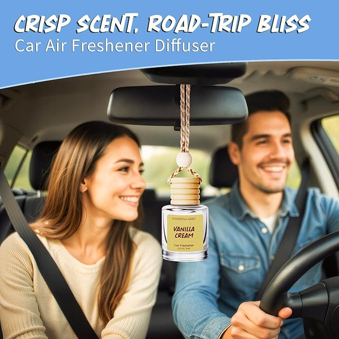 RAINBOW ABBY Car Air Freshener 6 Pack for Women - Cute Hanging Essential Oil Diffuser, Long-Lasting Fragrance Set, Unisex Vehicle Interior Scented Gift