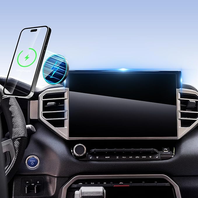 SKYLOTEC Phone Holder for Toyota Tundra 2022-2026/Sequoia 2023-2026 Accessories 14-Inch Screen, Car Magnetic Phone Mount Compatible with MagSafe, Strong Magnets Fast Wireless Charger Cell Phone Base